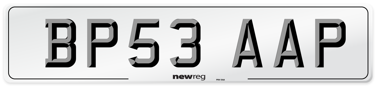 BP53 AAP Number Plate from New Reg